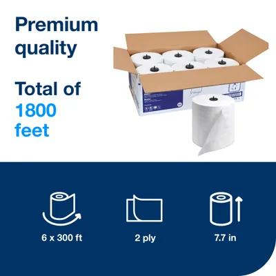 Tork Matic® Roll Paper Towel H1 7.7IN X300FT 2PLY White Embossed Refill 1 Count/Pack 6 Packs/Case 6 Count/Case