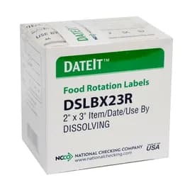 Item Date Use By Food Rotation Label 2X3 IN White Rectangle Dissolvable 250CT 1/Each