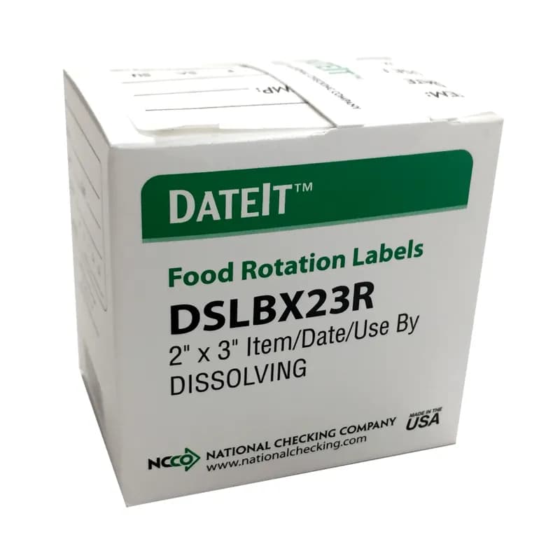Item Date Use By Food Rotation Label 2X3 IN White Rectangle Dissolvable 250CT 1/Each