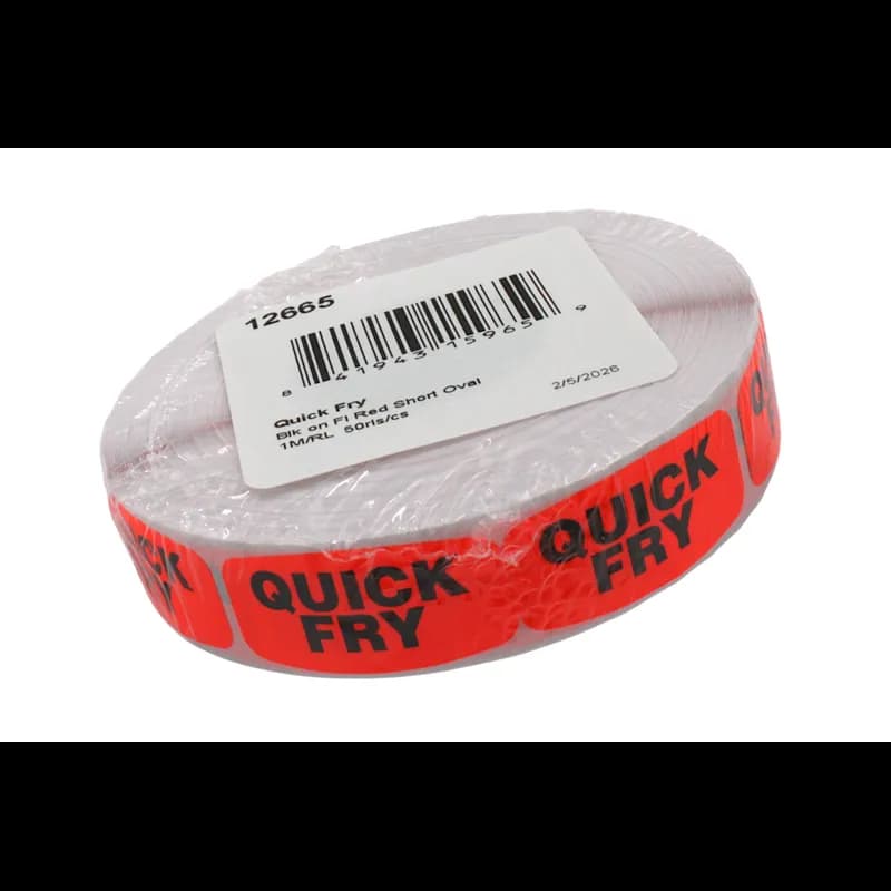 Quick Fry Label 0.625X1.25 IN Oval 1000/Roll