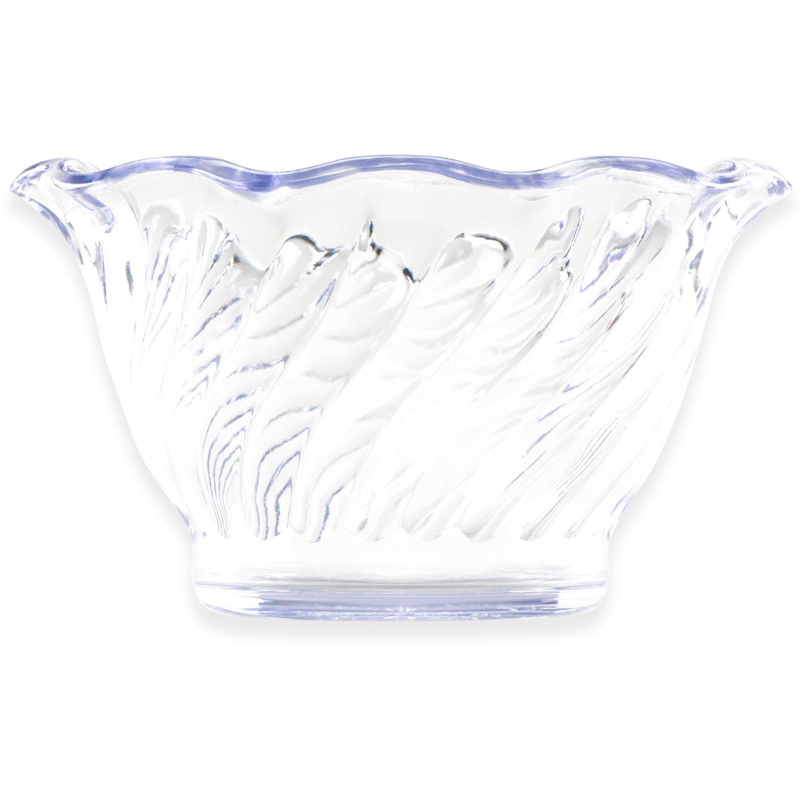 Bowl 5 OZ SAN Clear Swirl Design Petal & Tulip 96/Case