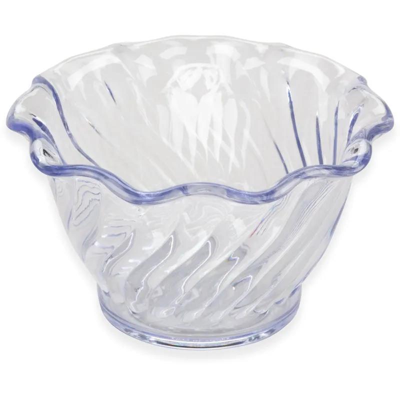 Bowl 5 OZ SAN Clear Swirl Design Petal & Tulip 96/Case