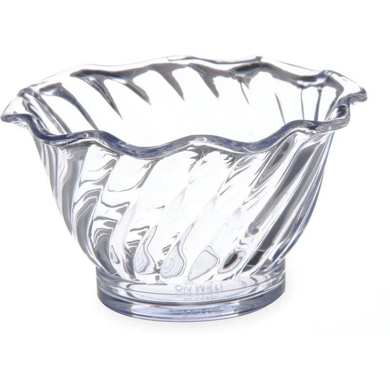 Bowl 5 OZ SAN Clear Swirl Design Petal & Tulip 96/Case