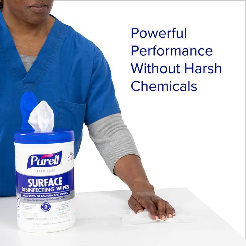 Purell® Sanitizing Wipes 5.15X5.15X8.38 IN Fragrance Free No Rinse Multi-Surface 6/Case