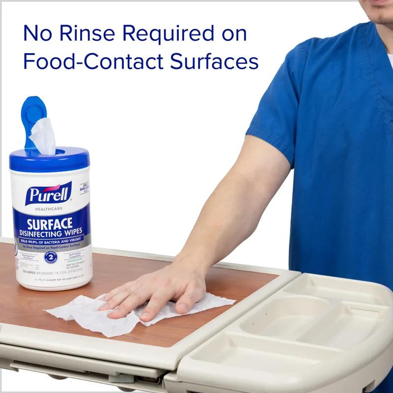 Purell® Sanitizing Wipes 5.15X5.15X8.38 IN Fragrance Free No Rinse Multi-Surface 6/Case