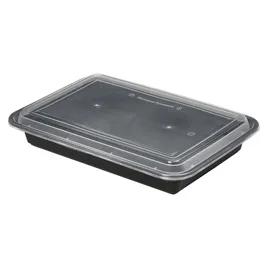 Victoria Bay Take-Out Container Base & Lid Combo 58 OZ Plastic Black Rectangle Microwave Safe 150/Case