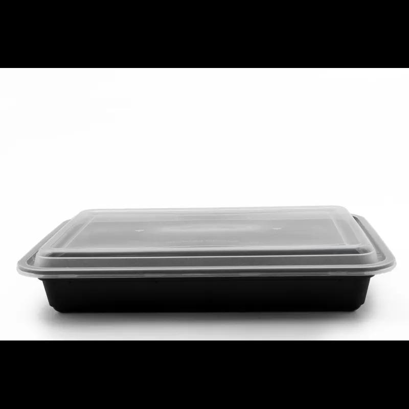 Victoria Bay Take-Out Container Base & Lid Combo 58 OZ Plastic Black Rectangle Microwave Safe 150/Case