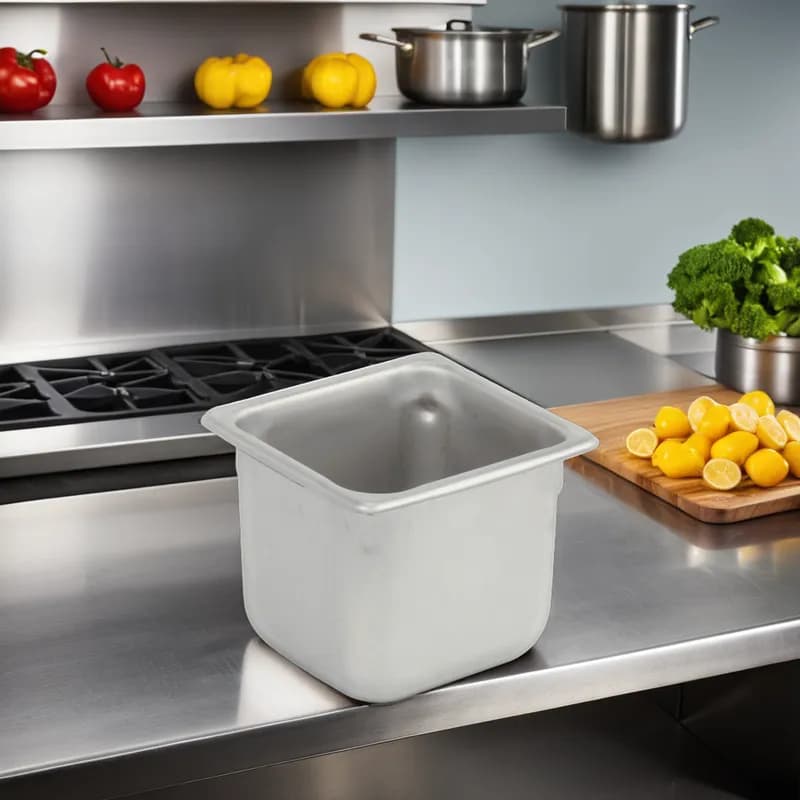 Steam Table Pan 7X6X6 IN Stainless Steel Silver 1/Each