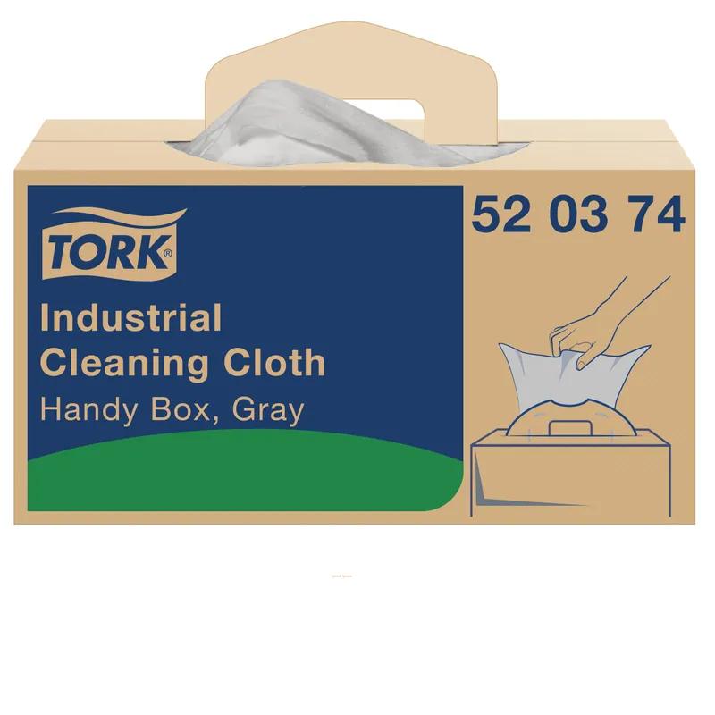Tork Cleaning Cloth 16.34X14 IN 1PLY Paper Gray Industrial Handy Box System 210 Count/Pack 1 Packs/Case