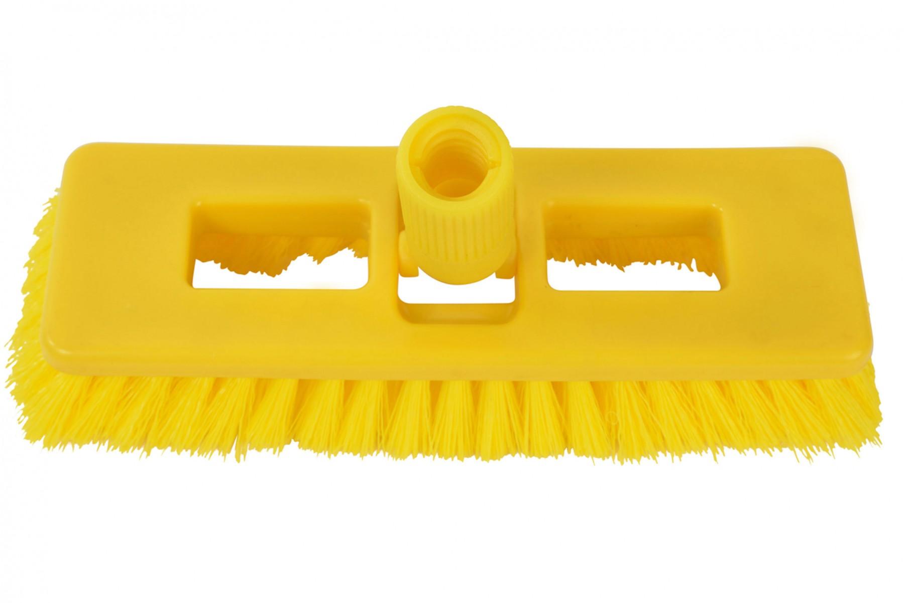 Floor Scrub Brush Plastic Yellow Rectangle 1/Each