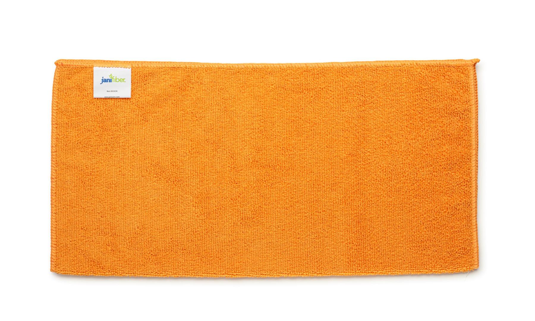 All Purpose Cleaning Cloth 16X16 IN Standard Microfiber Orange Square 24/Pack