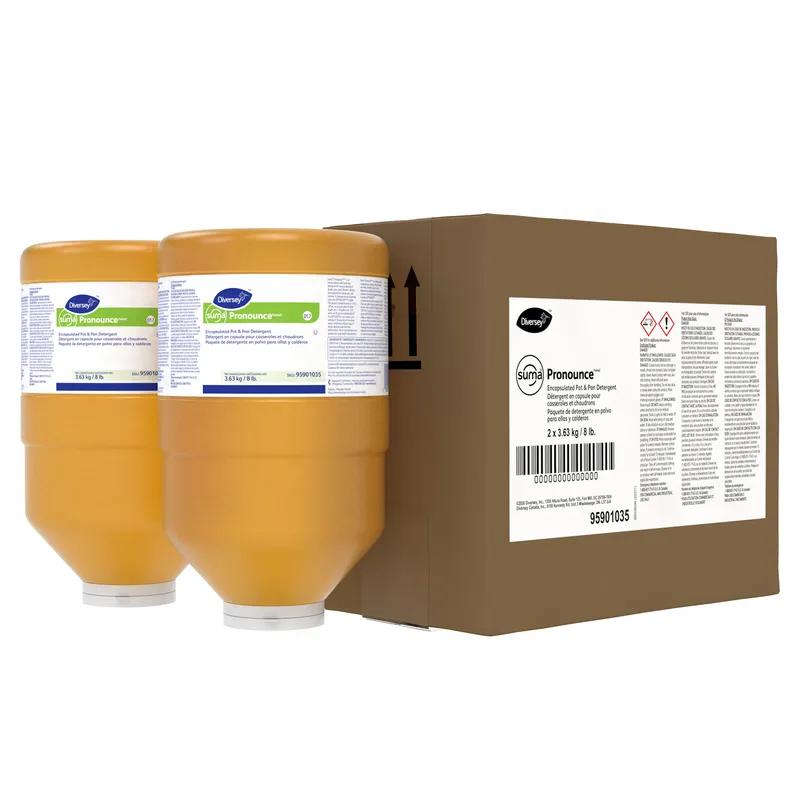 Suma® Pronounce TM/MC D1.7 Citrus Scent Manual Pot & Pan Detergent 8 LB Solid Encapsulated Kosher 2/Case