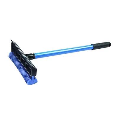 Window Squeegee Plastic Rubber Nylon Blue Black With 16IN Handle 8IN Head 1/Each