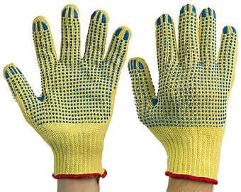 General Purpose Gloves Universal Yellow Cut Resistant Rubber Latex 2-Sided Knit Wrist 1/Pair