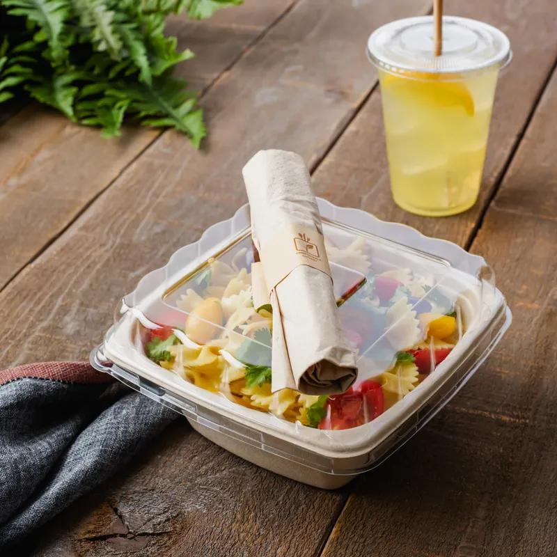 Conserveware 4PC Cutlery Kit CPLA White With Kraft Napkin,Fork,Spoon,Knife 100/Case