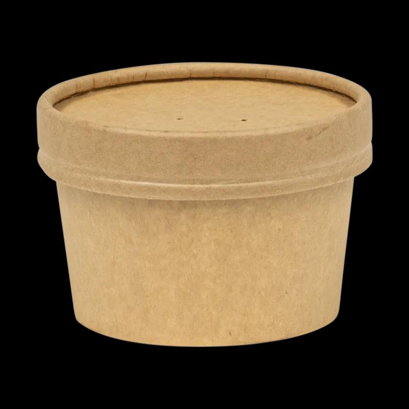 Soup Food Container Base 8 OZ Paperboard Kraft Leak Resistant 500/Case