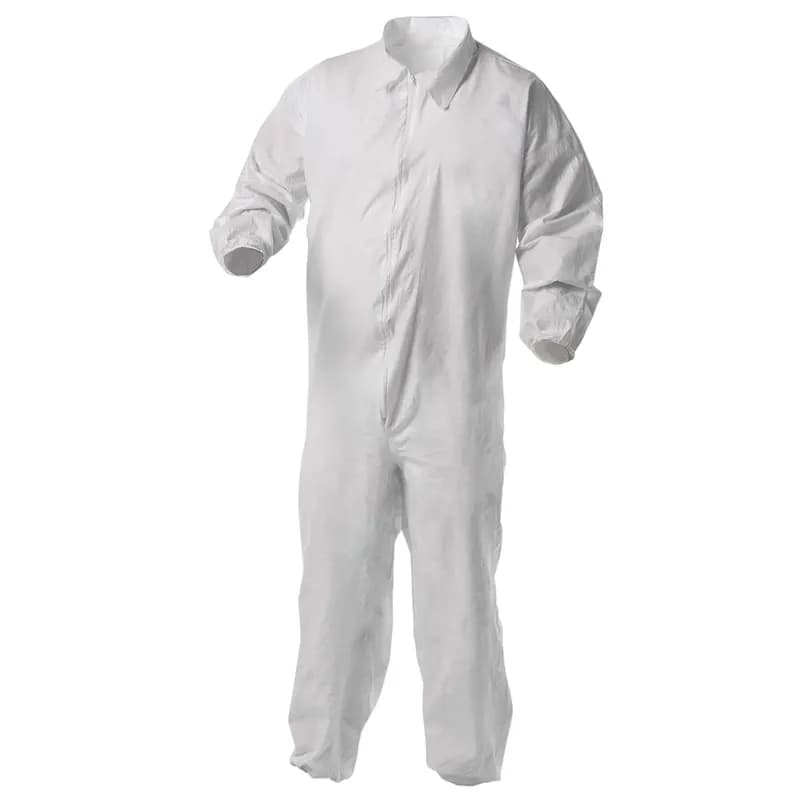 KleenGuard™ A35 General Purpose Coveralls Large (LG) White Microporous Disposable With Elastic 25/Case