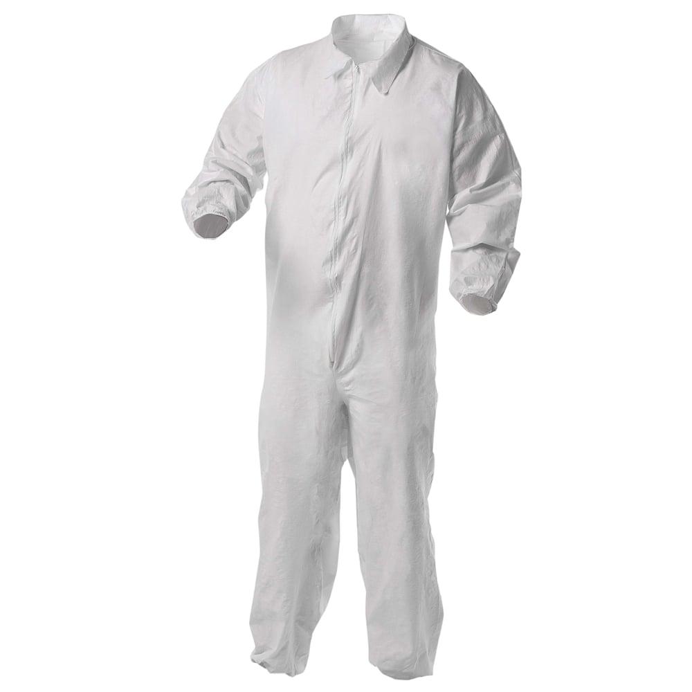 KleenGuard™ A35 General Purpose Coveralls Large (LG) White Microporous Disposable With Elastic 25/Case