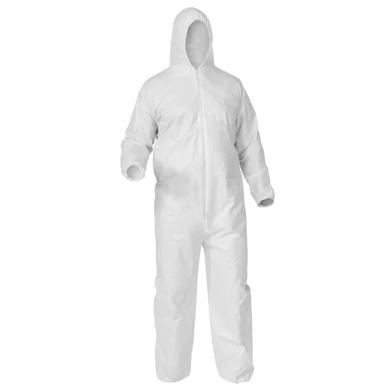 KleenGuard™ General Purpose Coveralls XXXXL White Microporous Zippered Front With Elastic Wrist & Ankles & Hood 25/Case