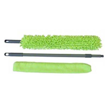 General Purpose Duster & Handle Kit Microfiber Green 1/Each
