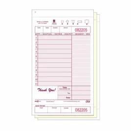 Guest Check Paper Medium-Wide 3-Part Carbonless Booked 2000/Case