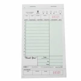 Guest Check 4.25X7.25 IN Paper Green Medium-Wide 2-Part Carbonless Booked 2000/Case