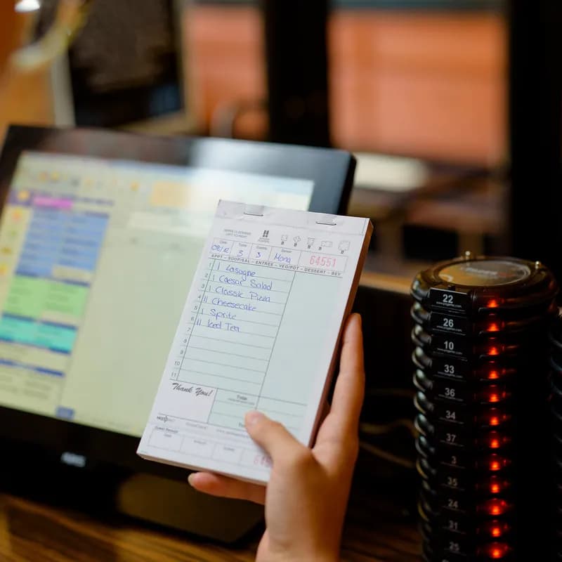 Guest Check 4.25X7.25 IN Paper Green Medium-Wide 2-Part Carbonless Booked 2000/Case