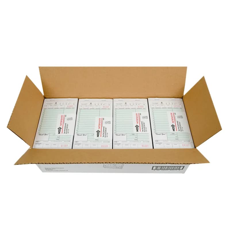 Guest Check 4.25X7.25 IN Paper Green Medium-Wide 2-Part Carbonless Booked 2000/Case