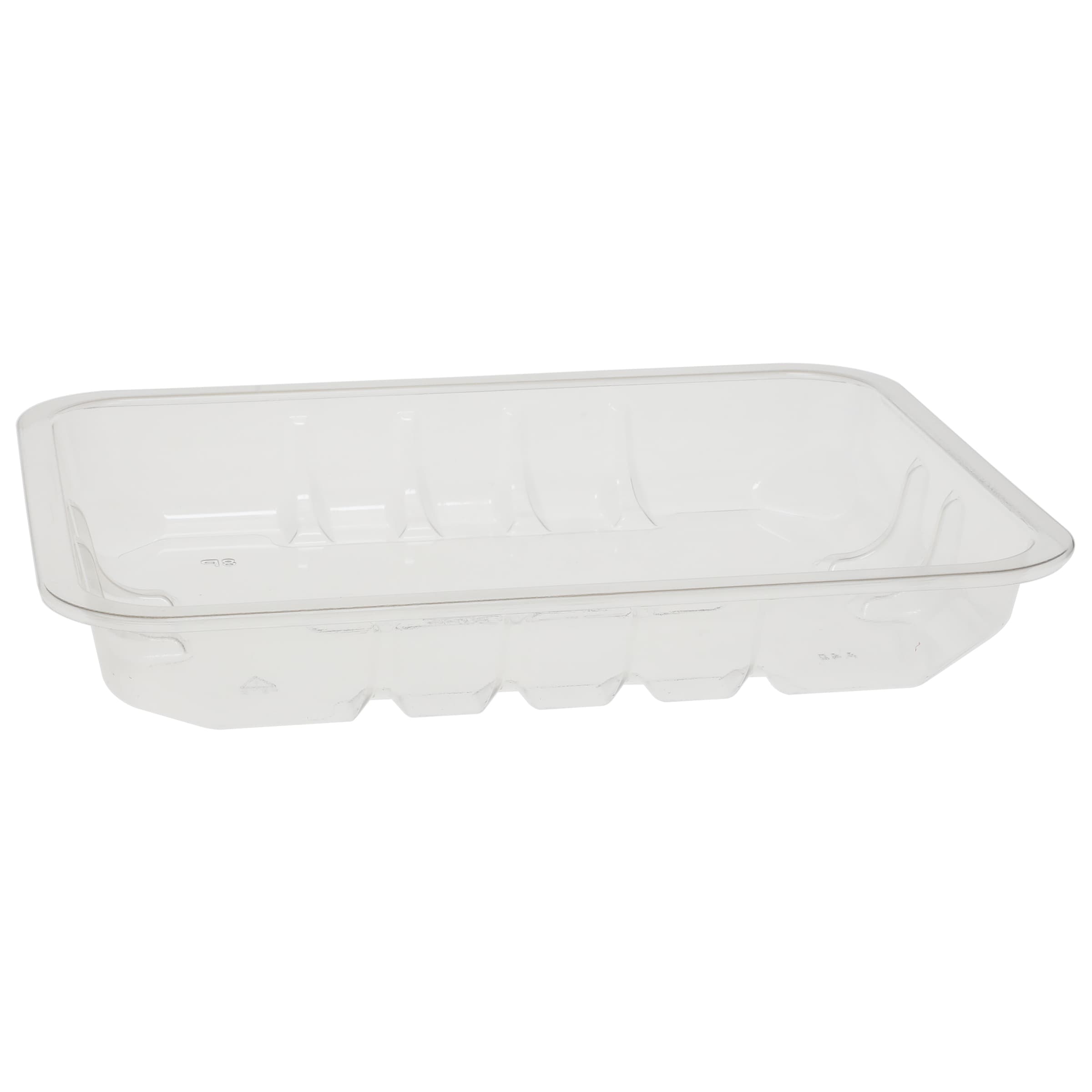8P Meat Tray 10.182X7.938X1.5 IN 1 Compartment PET Clear Rectangle Rolled Rim 220/Case