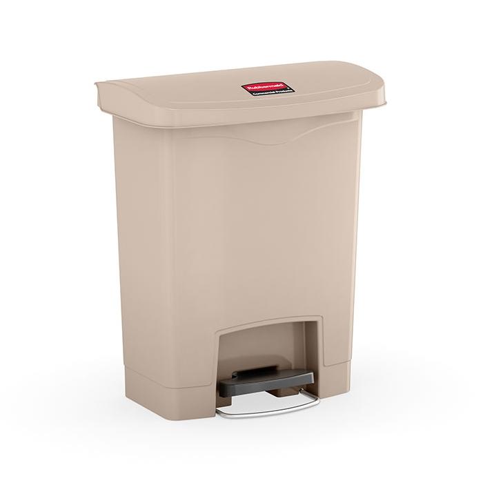 Slim Jim® 1-Stream Trash Can 18.24X11.92X22.22 IN 8 GAL 32 QT Beige Resin Step-On Slim 1/Each
