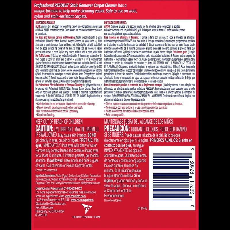 RESOLVE® Carpet Spot Cleaner Stain Remover 32 FLOZ 12/Case