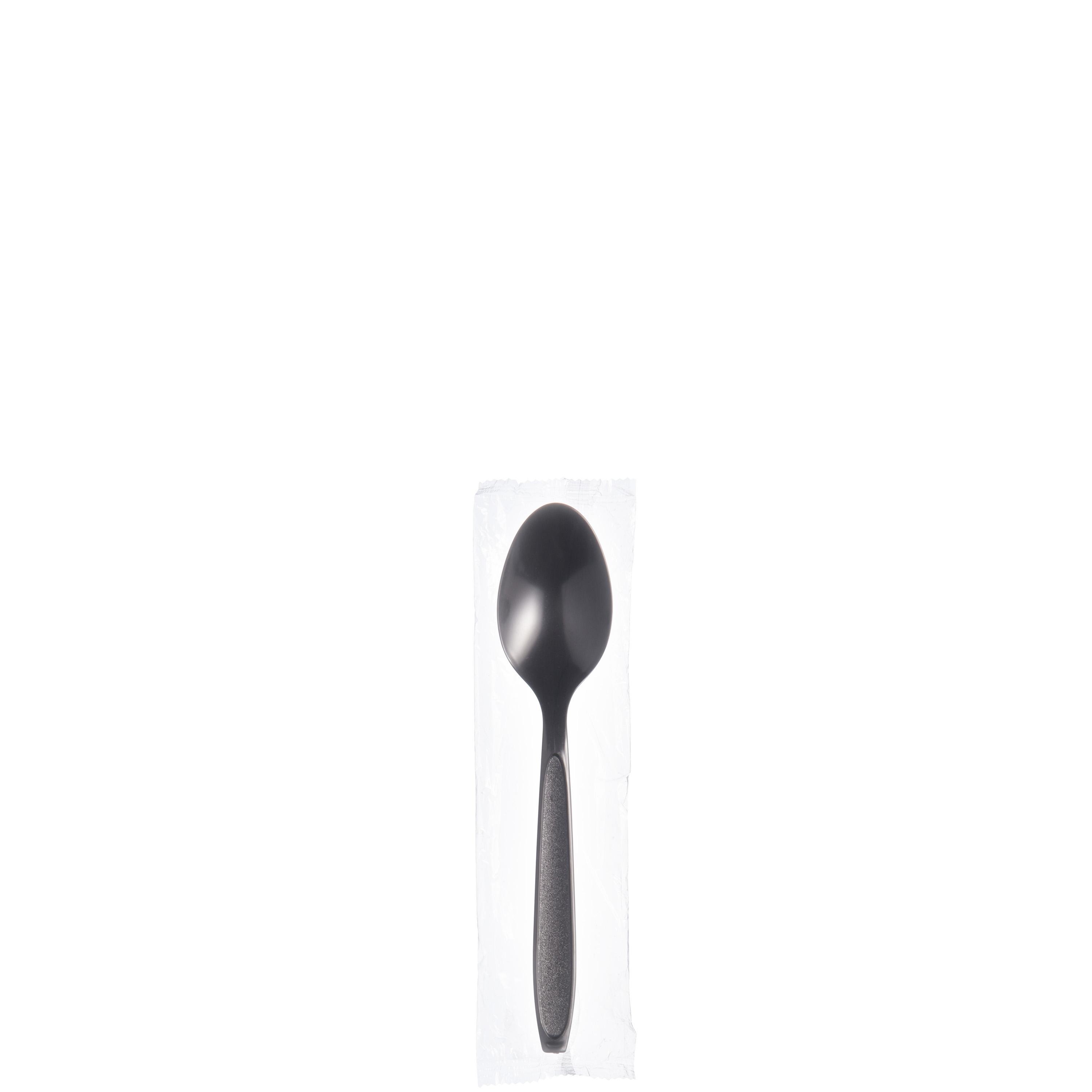 Solo® Reliance® Teaspoon 5.6X1.9 IN PS Black Medium Heavy Individually Wrapped 1000/Case
