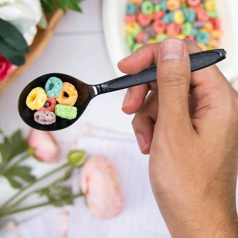 Solo® Reliance® Teaspoon 5.6X1.9 IN PS Black Medium Heavy Individually Wrapped 1000/Case