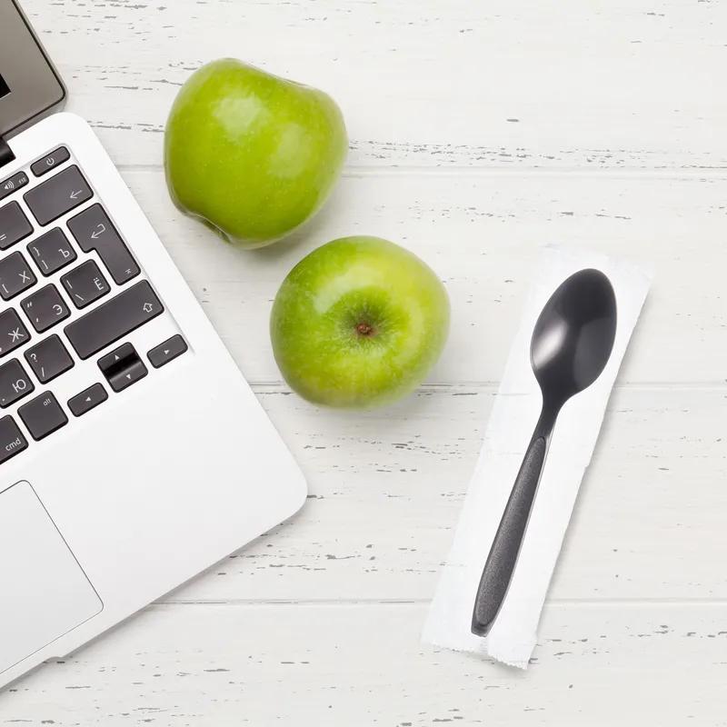 Solo® Reliance® Teaspoon 5.6X1.9 IN PS Black Medium Heavy Individually Wrapped 1000/Case