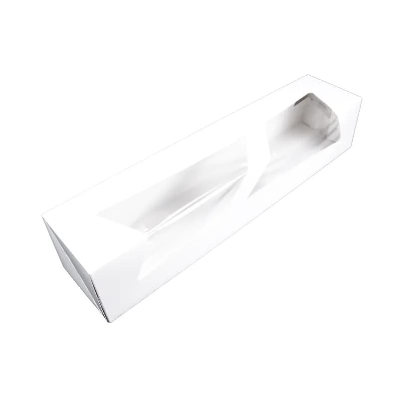 Bakery Box 18.5X4X3.5 IN Corrugated Paperboard White Auto-Lock Bottom With Window 200/Case