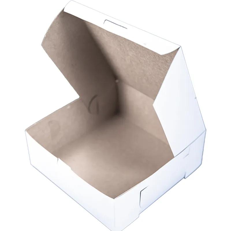 Bakery Box 8X8X3 IN Corrugated Paperboard White 250/Case