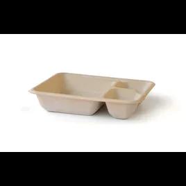Nacho Take-Out Tray 8.25X10 IN 3 Compartment Molded Fiber Natural Rectangle 300/Case