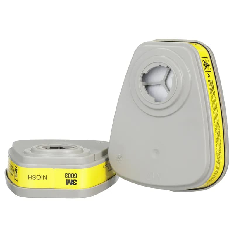 3M™ 6003/07047(AAD) Vapor & Acid Gas Cartridge 4.2X3.4 IN Yellow 30 Count/Pack 2 Packs/Case 60 Count/Case