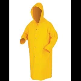 Rain Jacket with Detachable Hood Large (LG) Yellow PVC Reusable Waterproof 1/Each