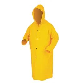 Rain Jacket with Detachable Hood Large (LG) Yellow PVC Reusable Waterproof 1/Each
