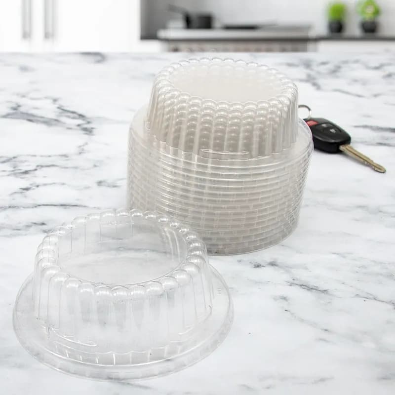 Solo® Lid Dome 4.63X1.5 IN 1 Compartment PET Clear For 16 OZ Cold Container Unhinged No Hole 100 Count/Pack 5 Packs/Case