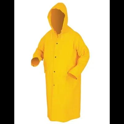 Raincoat With Detachable Hood XL Yellow PVC Polyester Waterproof 1/Each