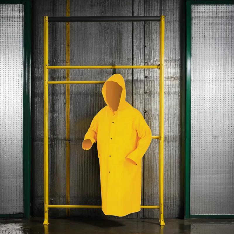 Raincoat With Detachable Hood XL Yellow PVC Polyester Waterproof 1/Each