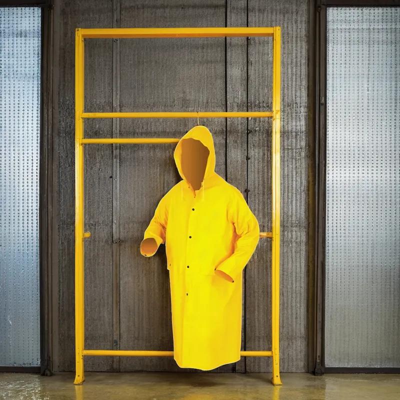 Raincoat With Detachable Hood XL Yellow PVC Polyester Waterproof 1/Each