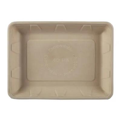 Serving Tray 9.4X6.9X1.2 IN Molded Fiber Natural Rectangle 125 Count/Pack 2 Packs/Case 250 Count/Case