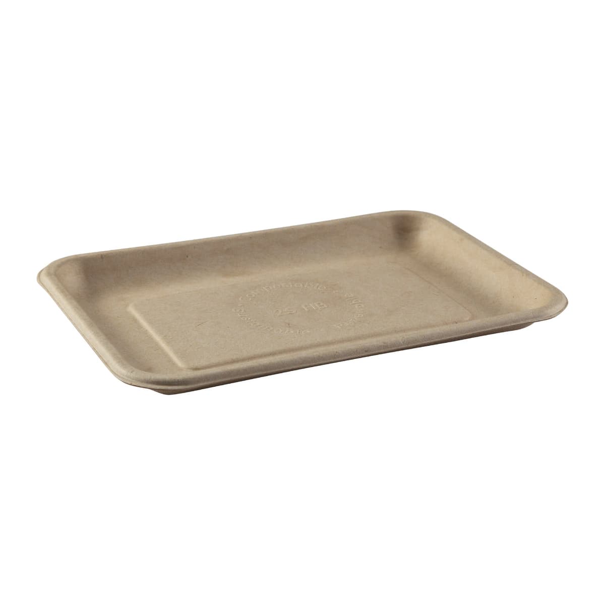 Serving Tray 8X5.75X0.6 IN Molded Fiber Natural Rectangle 125 Count/Pack 4 Packs/Case 500 Count/Case