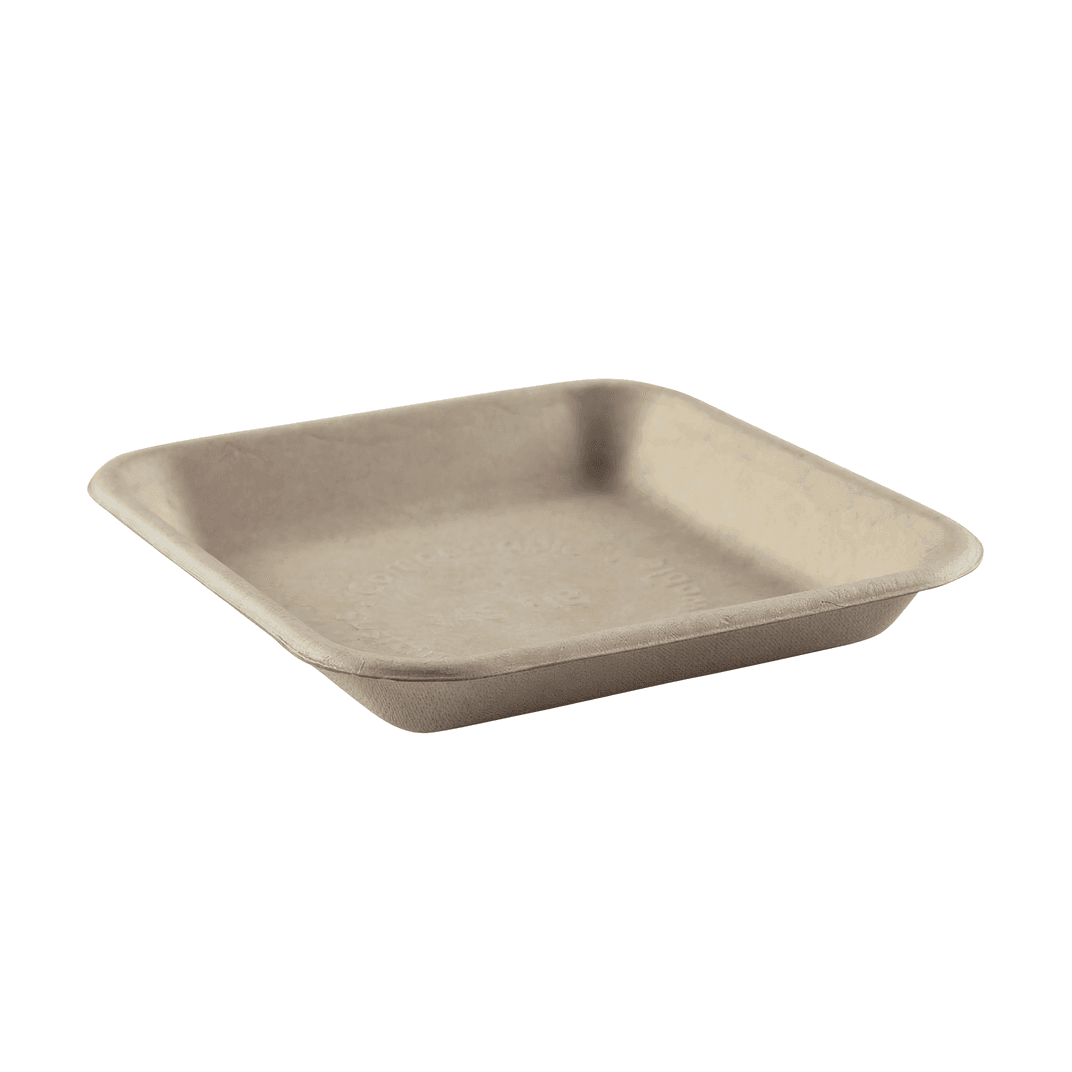 Serving Tray 6X6X0.875 IN Molded Fiber Tan Square 500/Case