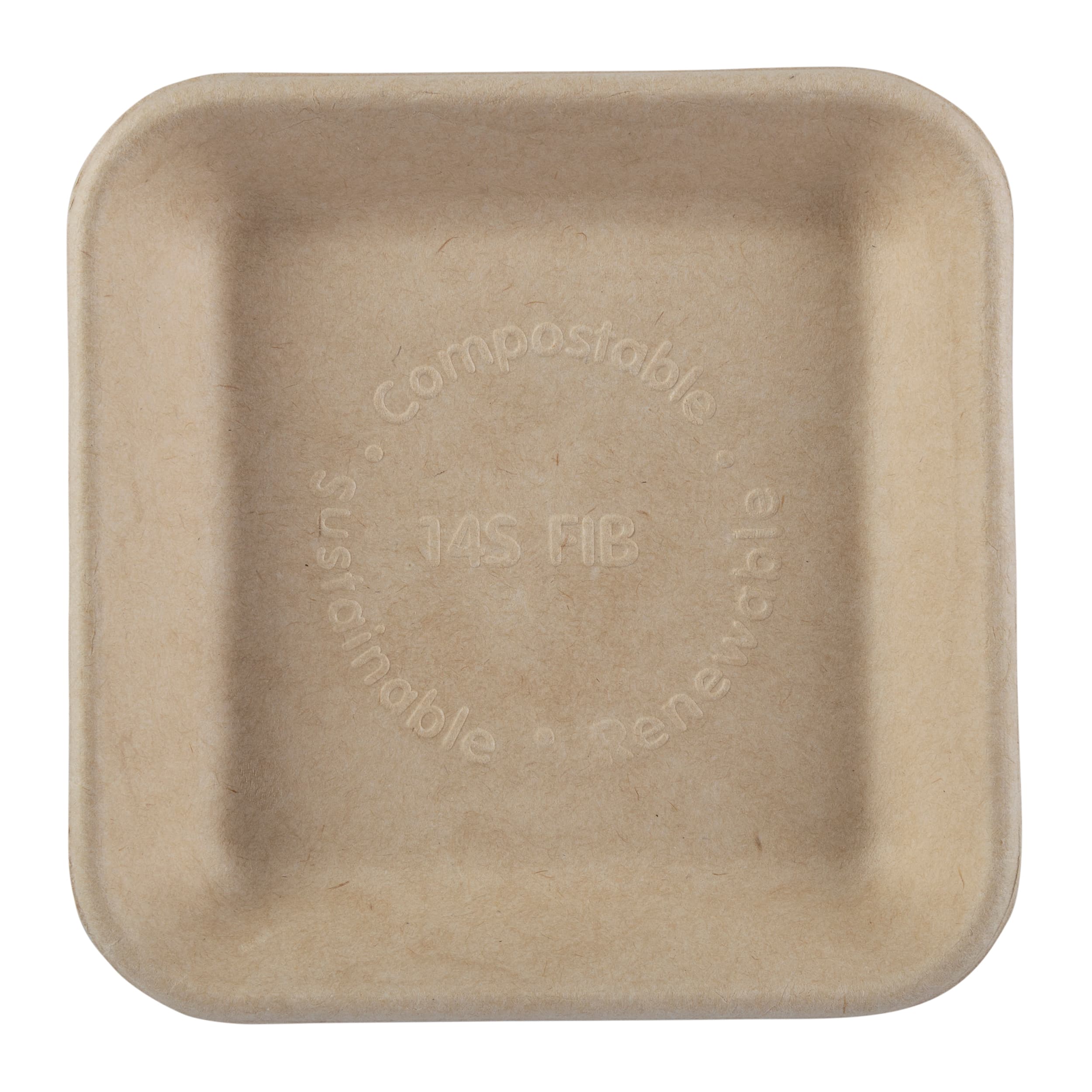 PrimeWare® Serving Tray 6X6X0.875 IN Molded Fiber Tan Square 500/Case