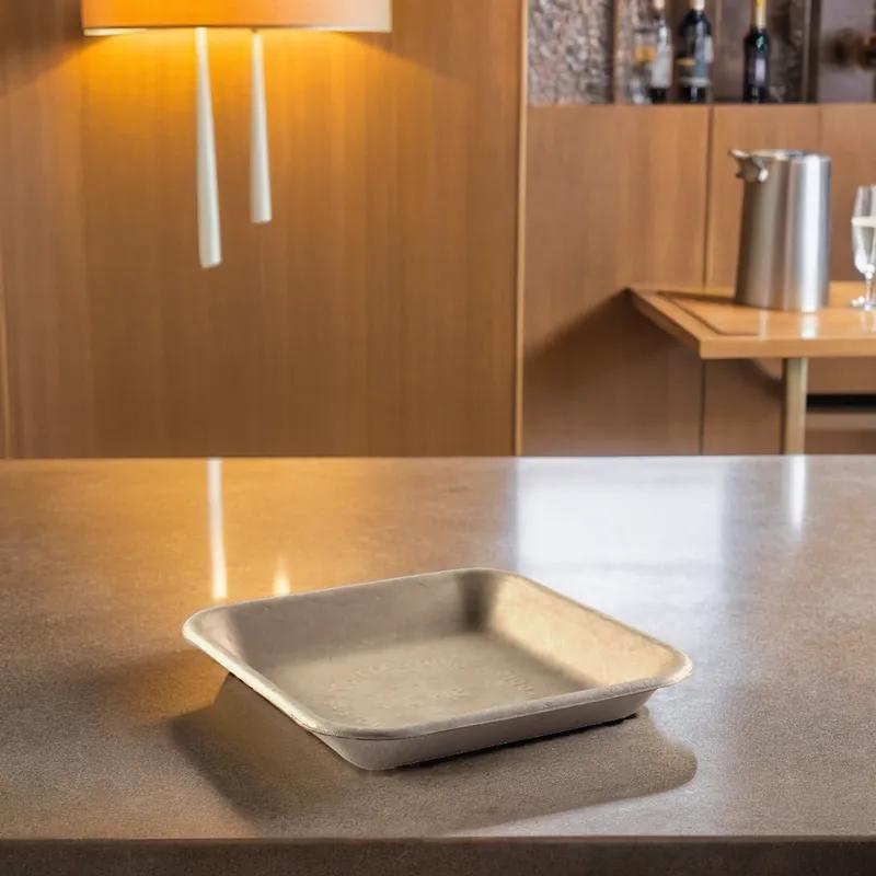 Serving Tray 6X6X0.875 IN Molded Fiber Tan Square 500/Case