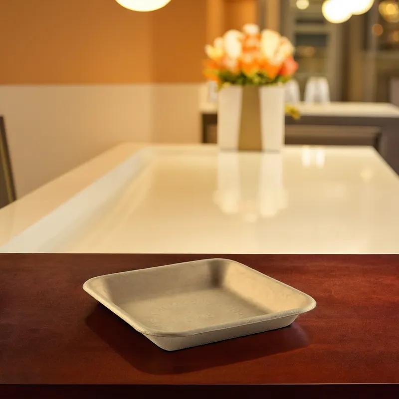 Serving Tray 6X6X0.875 IN Molded Fiber Tan Square 500/Case